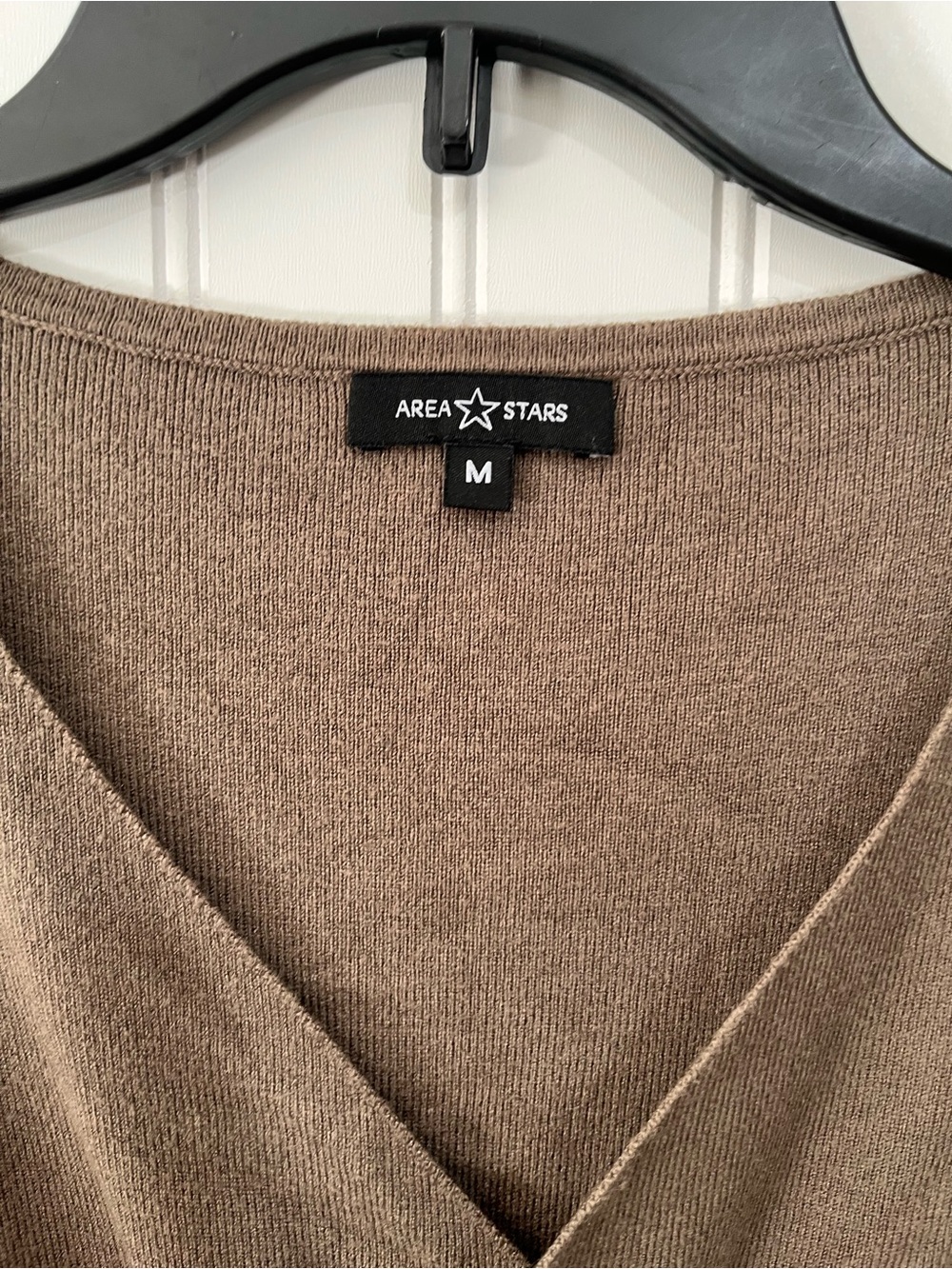 Tie-Waist Long Sleeve V-Neck Midi Dress in Olive - Picture 9 of 9